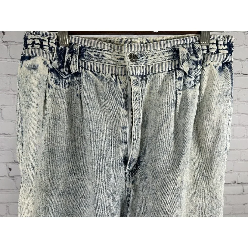 VTG Saturdays Season D Acid Wash Jean Denim Shorts 80’s Retro Men’s L (31x11)